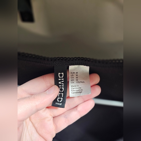 Lace Trimmed Ribbed Button Dress Medium - Picture 2 of 5